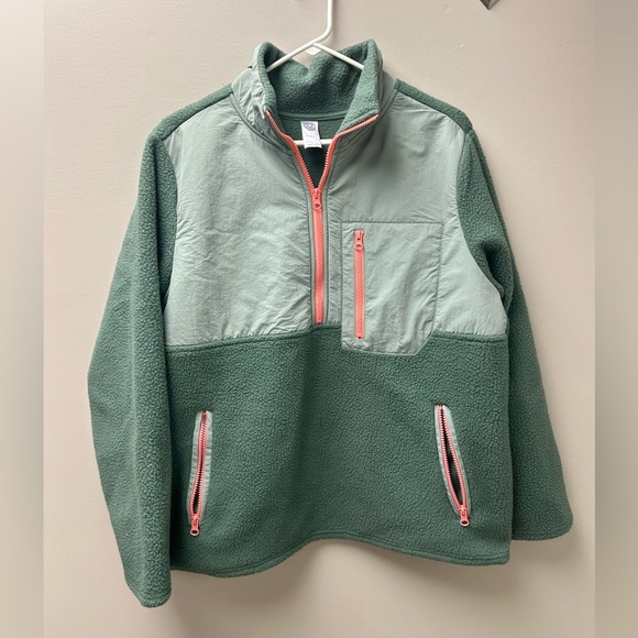 Te Verde Green Fleece 1/2 Zip Pullover Jacket - Picture 1 of 4